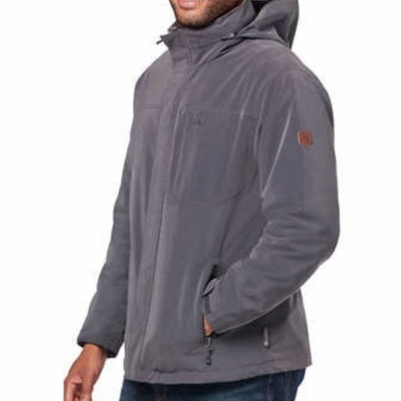 Rugged Elements Trek Utility Jacket Mens XL Gray Full Zip Hooded Water Resistant - Picture 2 of 16